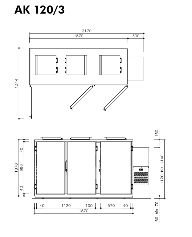 Hefa Abfallkühler 3x 120L