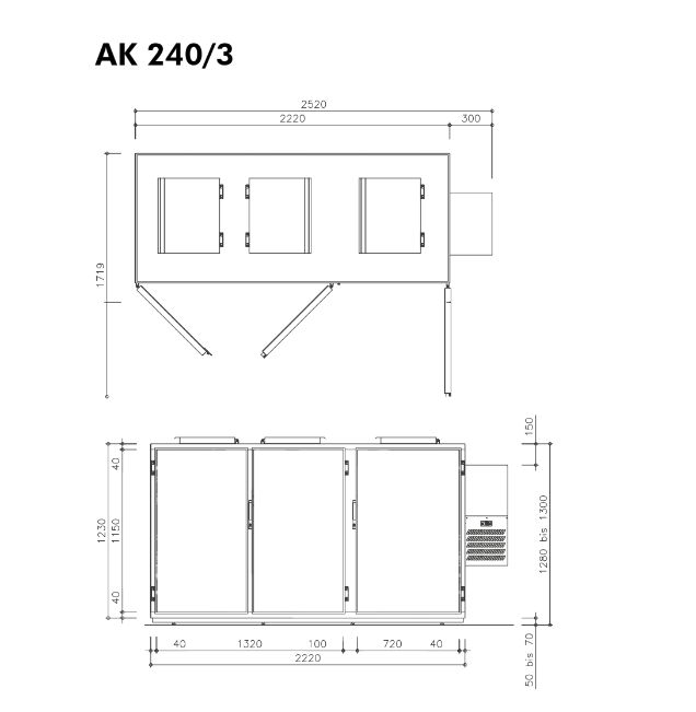 Hefa Abfallkühler 3x 240L