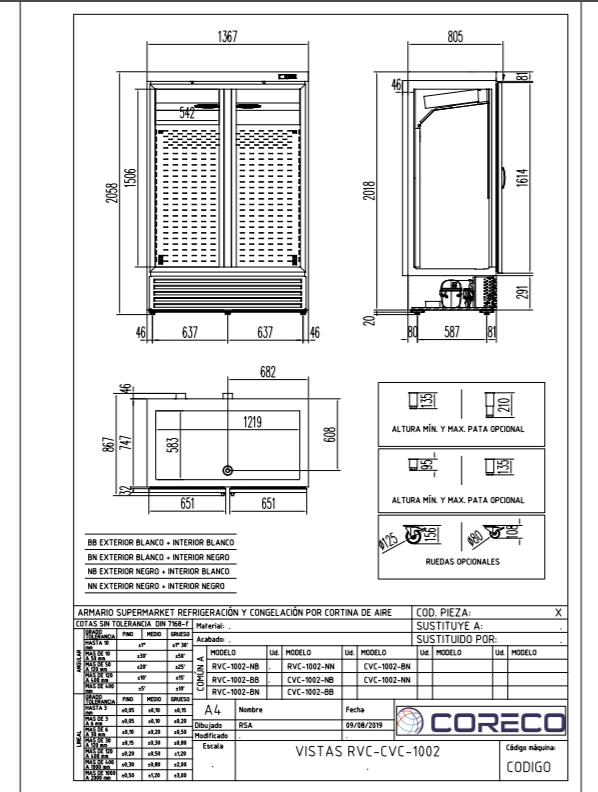 Getränketiefkühlschrank Premium 1200	schwarz