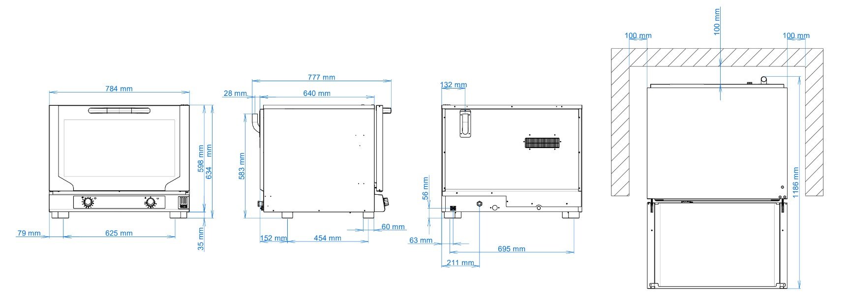 Tecnoeka Elektrischer Umluft-Konvektionsofen 600x400 mm