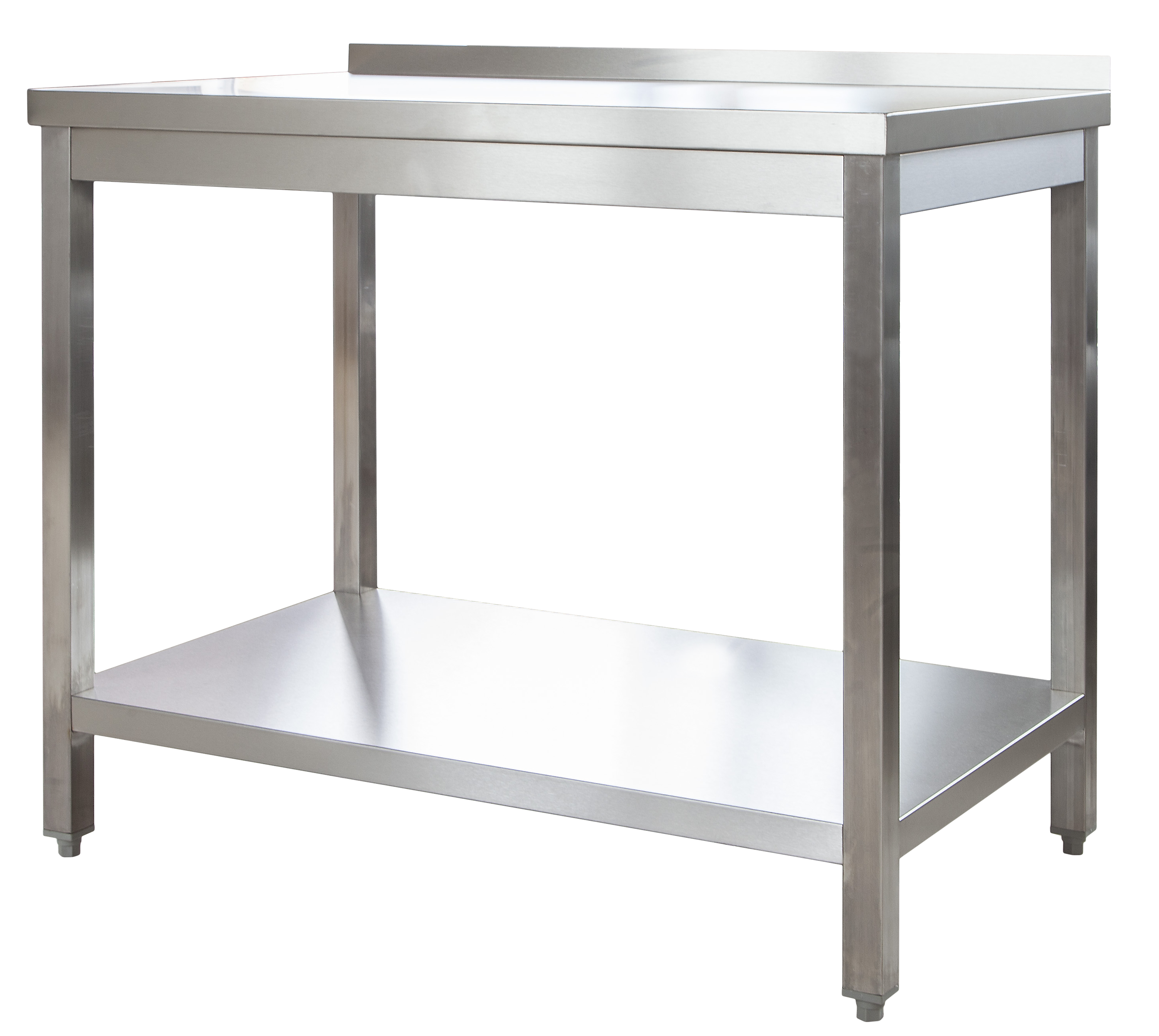 Edelstahl Arbeitstisch Profi 1800 x 700 mm - mit Grundboden und Aufkantung