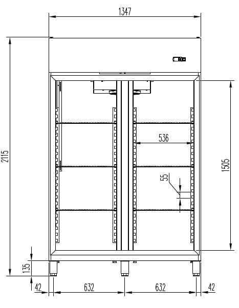 Tiefkühlschrank Profi 1400 GN 2/1 Superior - mit 2 Glastüren