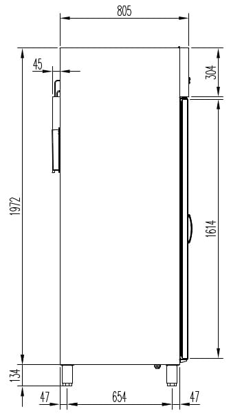 Tiefkühlschrank Profi 700 GN 2/1 mit 1 Glastür