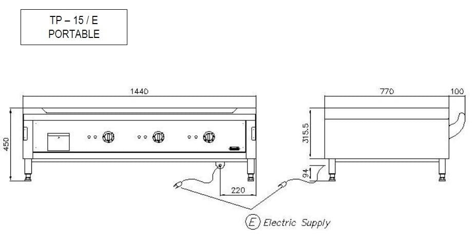 Nayati Elektro Teppan Yaki Grill TP15/E P