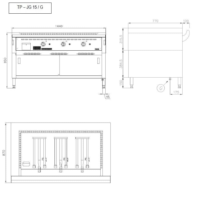 Nayati Gas Teppan Yaki Grill TP15/JG