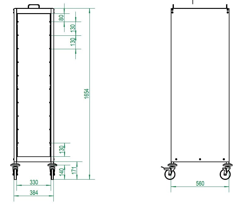 Tablettwagen ECO 10 geschlossen GN 1/1